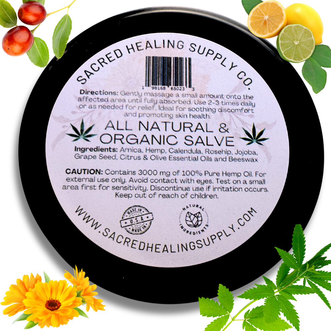 Sacred Healing Arnica + Hemp Salve - Nourishing Skin Care Skin Soothing Salve for Dryness and Discomfort Relief