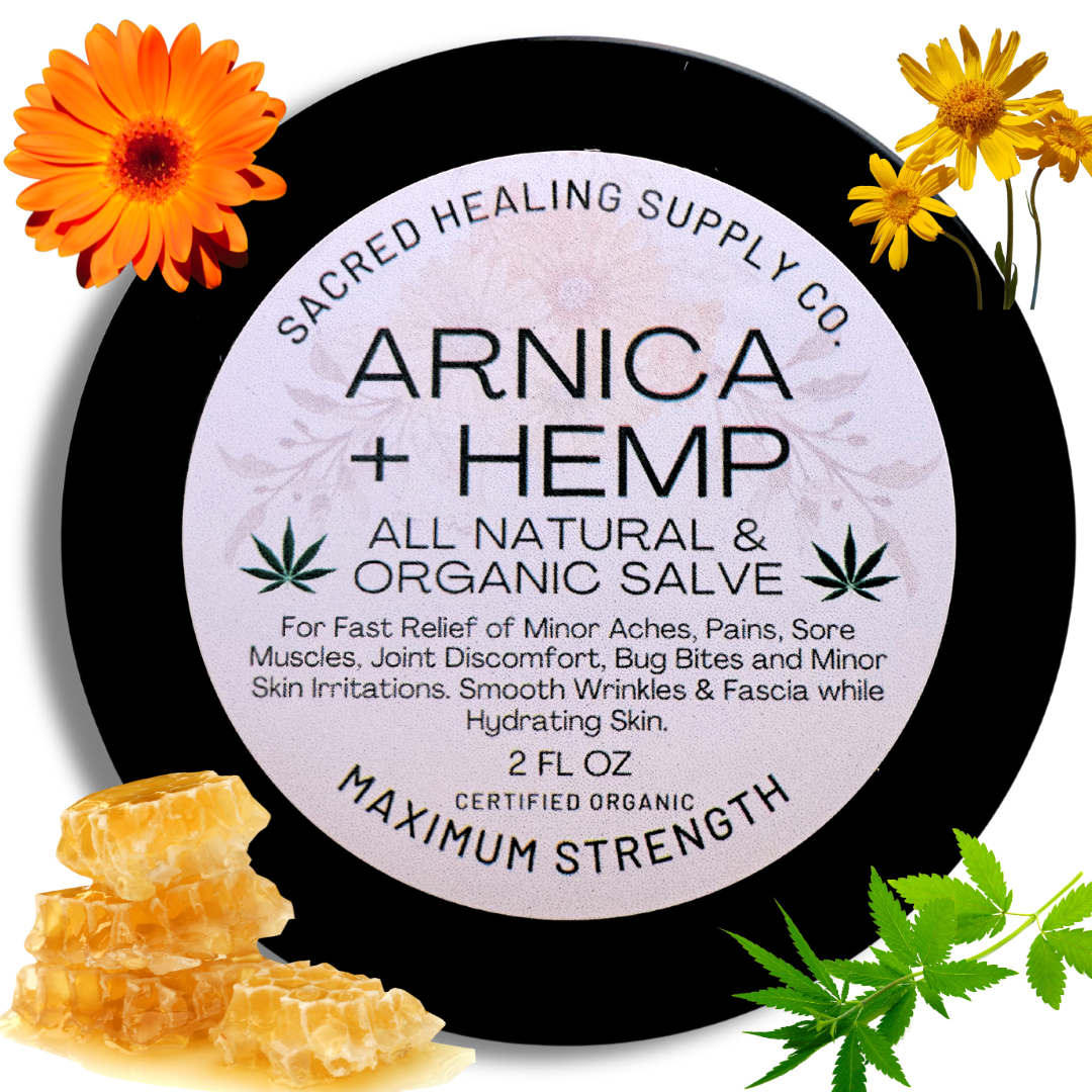 Sacred Healing Arnica + Hemp Salve - Nourishing Skin Care Skin Soothing Salve for Dryness and Discomfort Relief