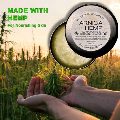 Sacred Healing Arnica + Hemp Salve - Nourishing Skin Care Skin Soothing Salve for Dryness and Discomfort Relief